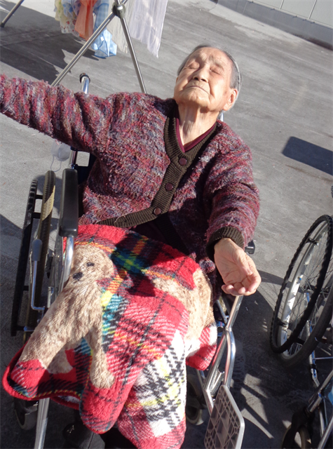 外で運動しました