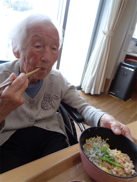 昼食に鮭シラス丼