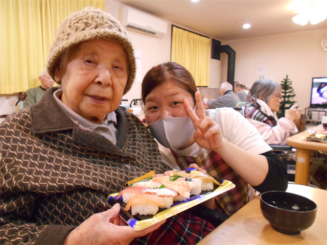 夕食にお寿司を食す