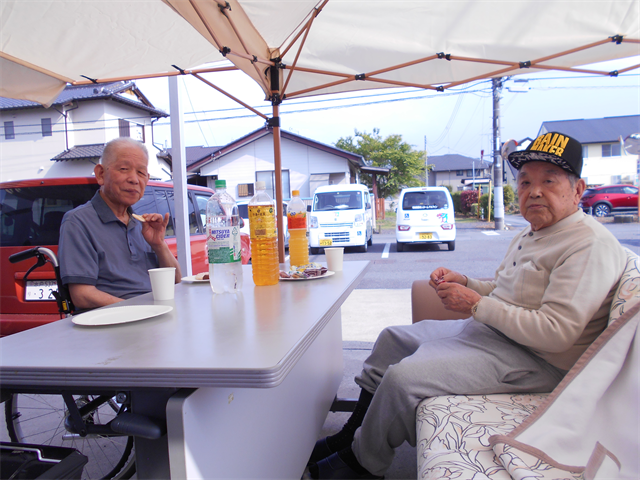 エントランスにてお茶会