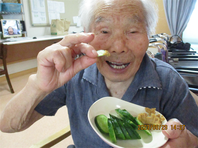 胡瓜とズッキーニ食べました