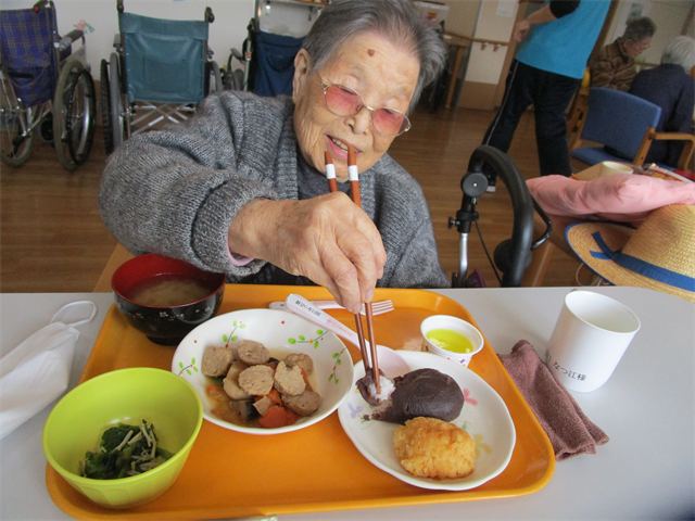 おはぎを食す