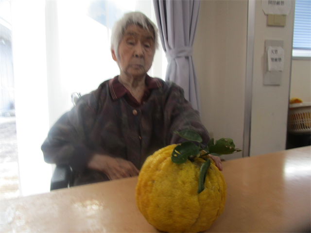 大きなゆず頂く